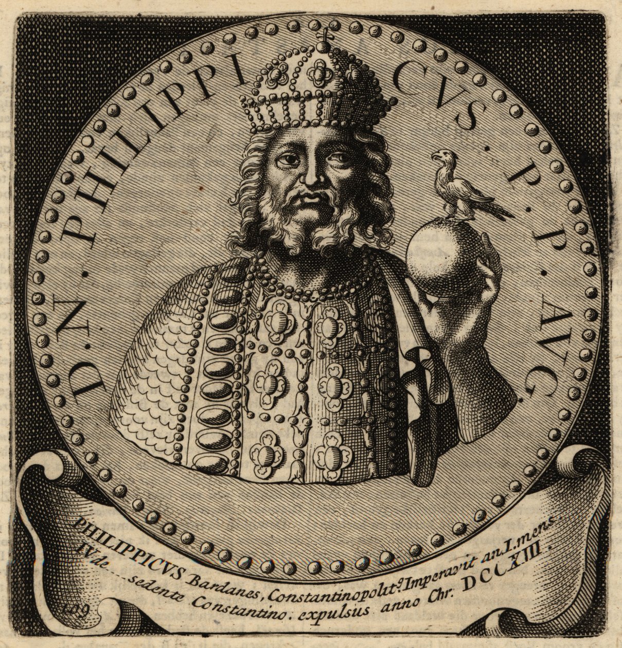 byzantský císař Philippikos. od Netherlandish School
