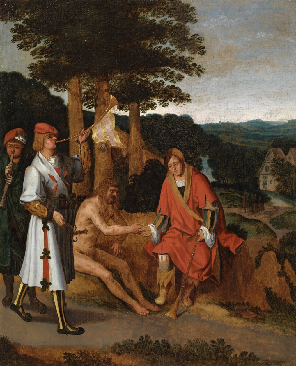 Job a jeho Utěšitelé, kolem 1530-40 od Netherlandish School
