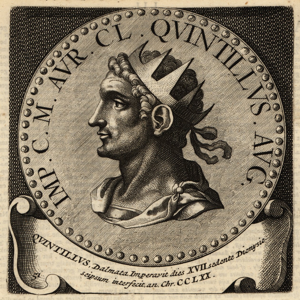 Portrét římského císaře Quintilla. od Netherlandish School
