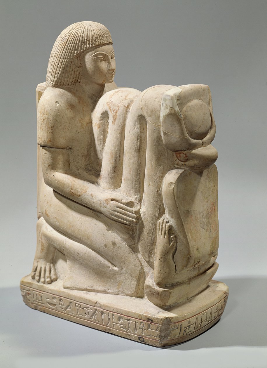 Socha Setau představující bohyni kobry Nekhbet (vápenec) od New Kingdom Egyptian