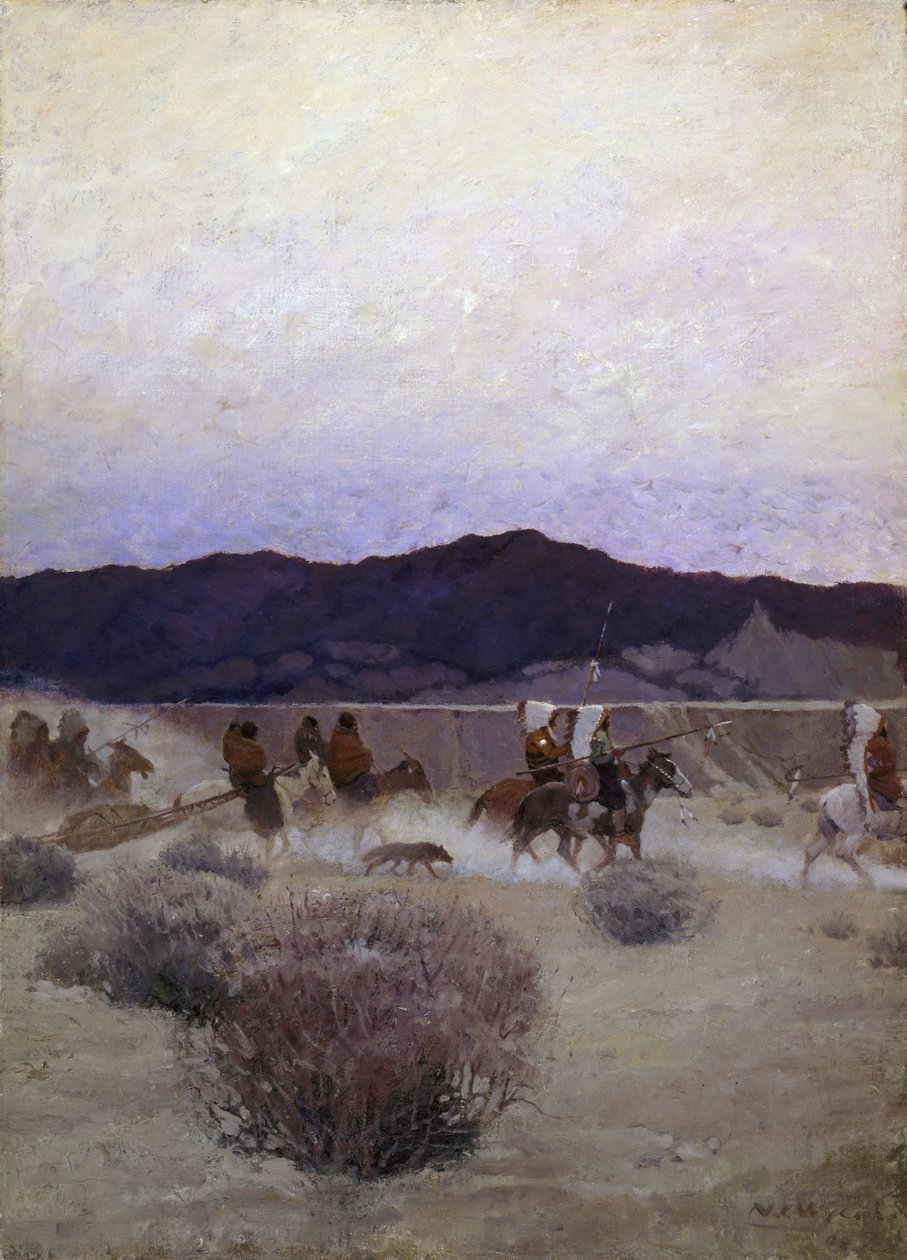 Pohyblivý tábor, 1908 od Newell Convers Wyeth
