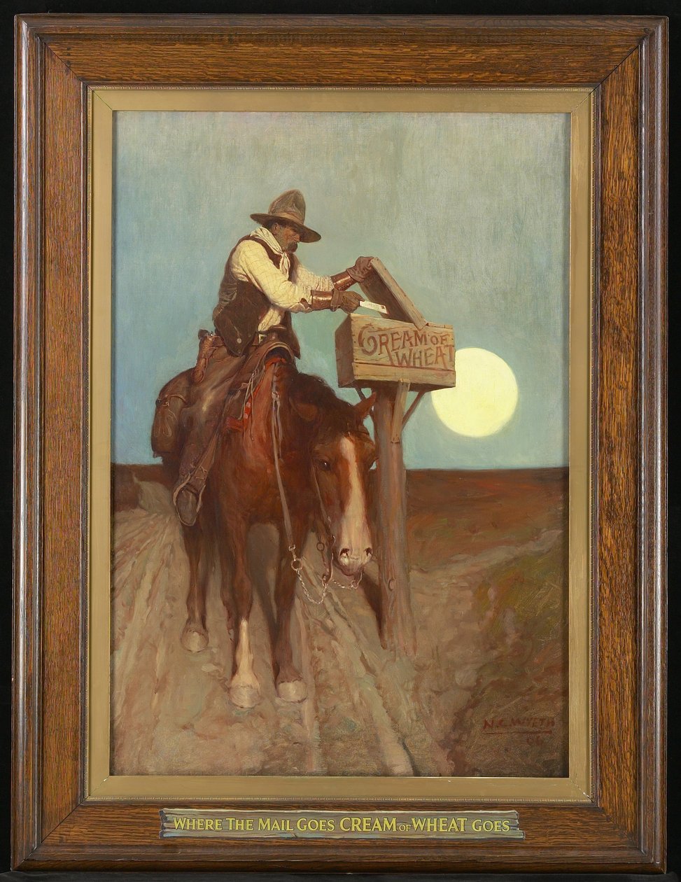 Venkovské doručování (Kam jde pošta, ‚Pšeničná smetana‘ jde), 1906 od Newell Convers Wyeth