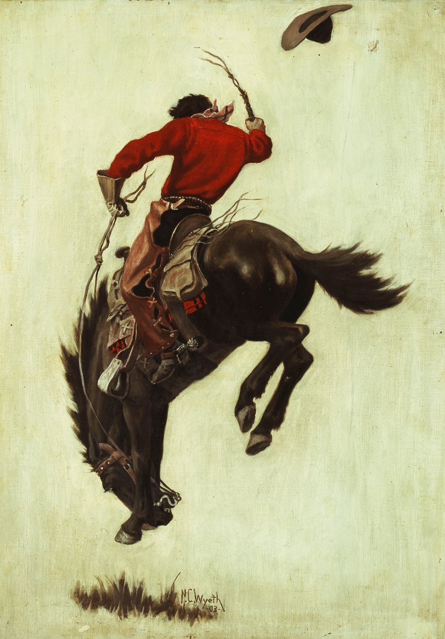 Vzpínající se Bronco od Newell Convers Wyeth