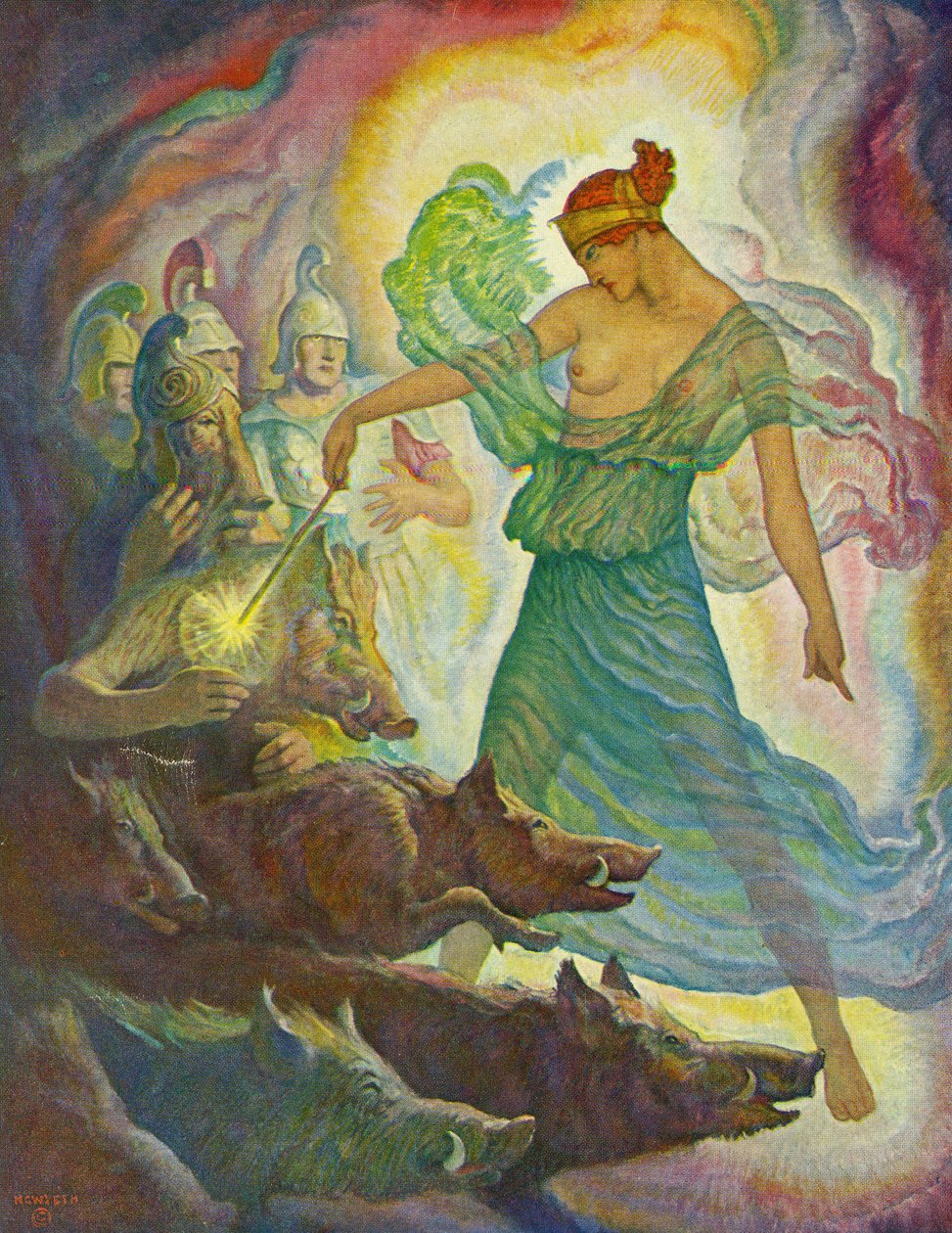 Circe a on svině od Newell Convers Wyeth