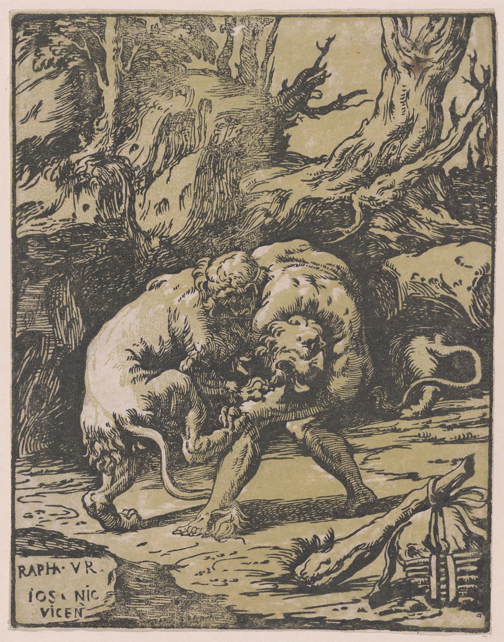 Herkules a nemejský lev, 1540-50., 1540-50. od Niccolo Vicentino