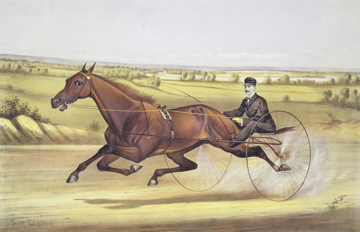 Královna trávníku, "Maud S", řízená W.W. Bairem, vyd. Currier and Ives, 1880 od Nicholas Winfield Scott Leighton