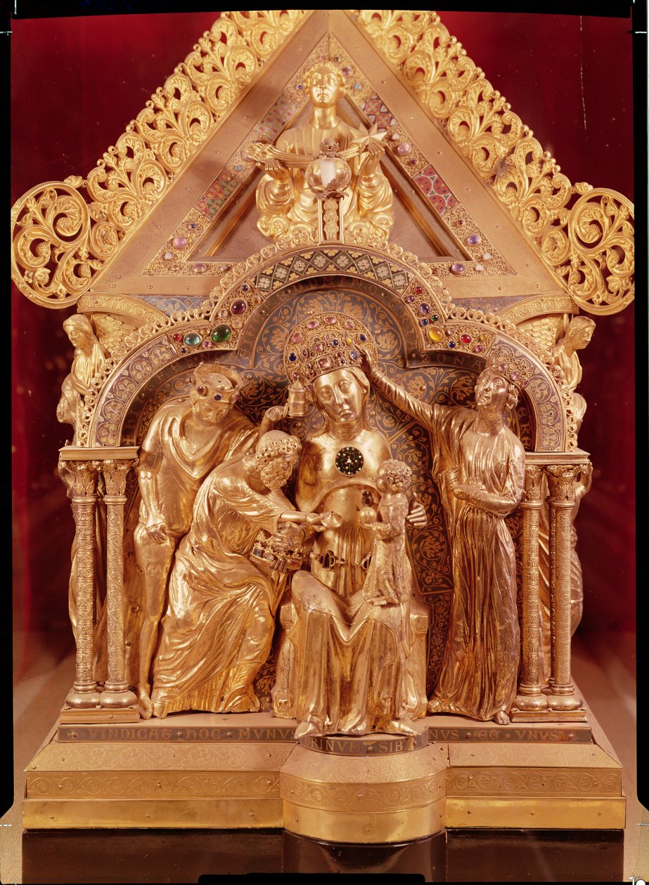 Klanění tří králů, štítový konec svatyně Panny Marie v Notre-Dame, 1205 (stříbrné zlacení, měděné zlacení, smalt a filigrán na dřevě) od Nicholas of Verdun