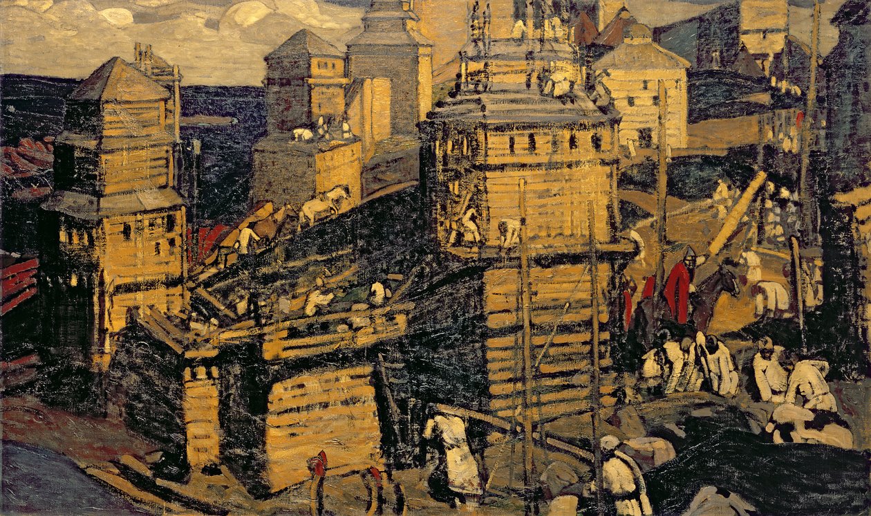 Budování města, 1902 od Nicholas Roerich