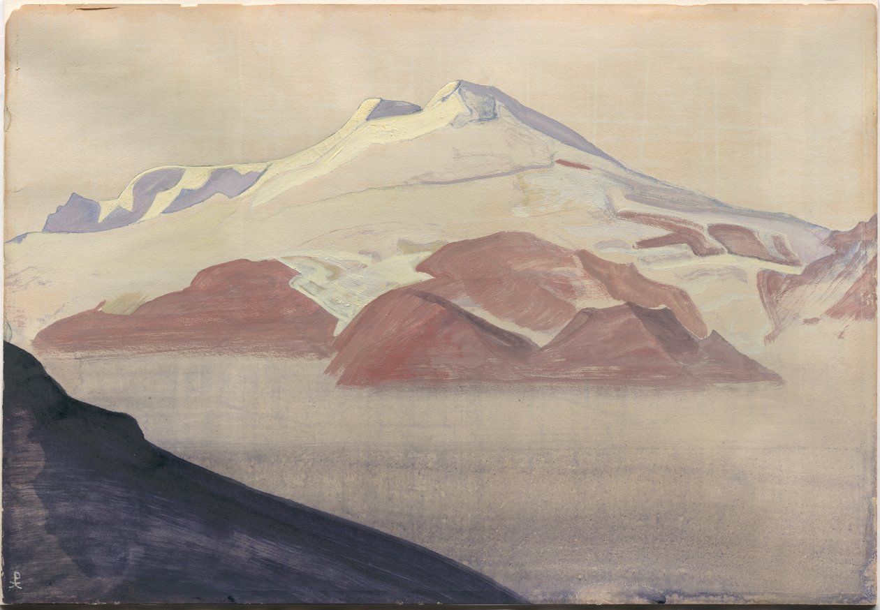 Elbrus, Kavkaz, list alba, 1933 od Nicholas Roerich