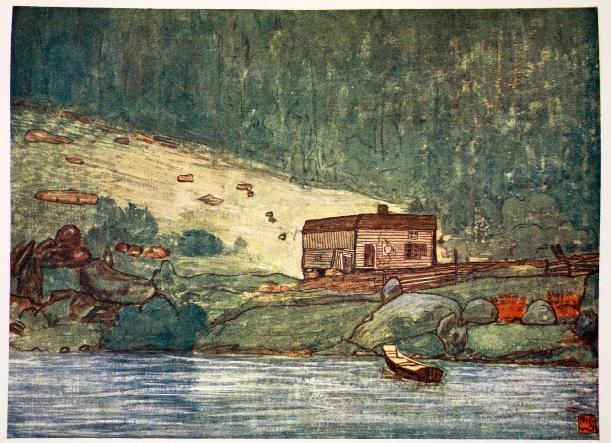 A Little Farm on the Riverside v Gjoba, 1905 od Nico Jungman