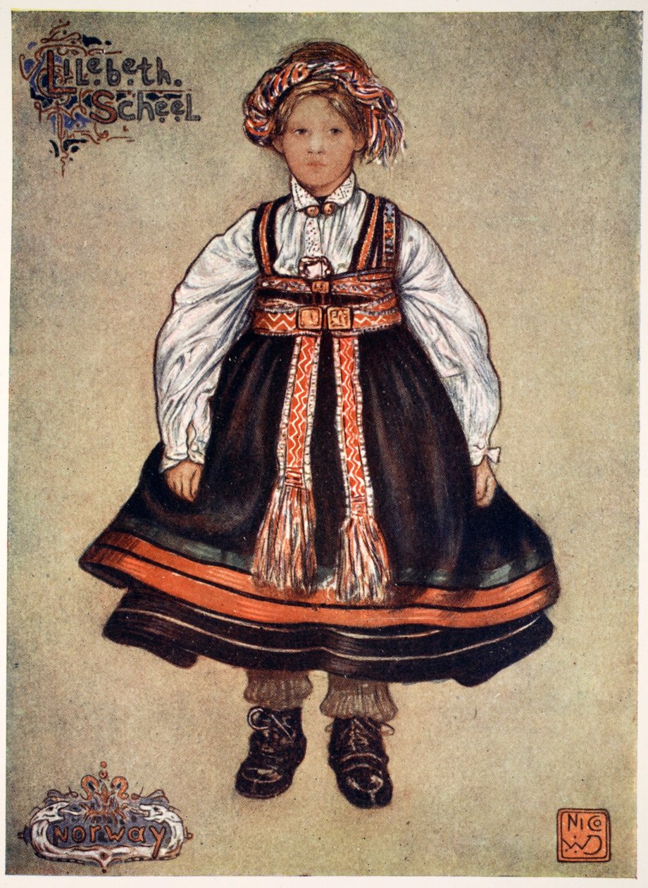 Malá rolnická dívka Saetersdalen, 1905 od Nico Jungman