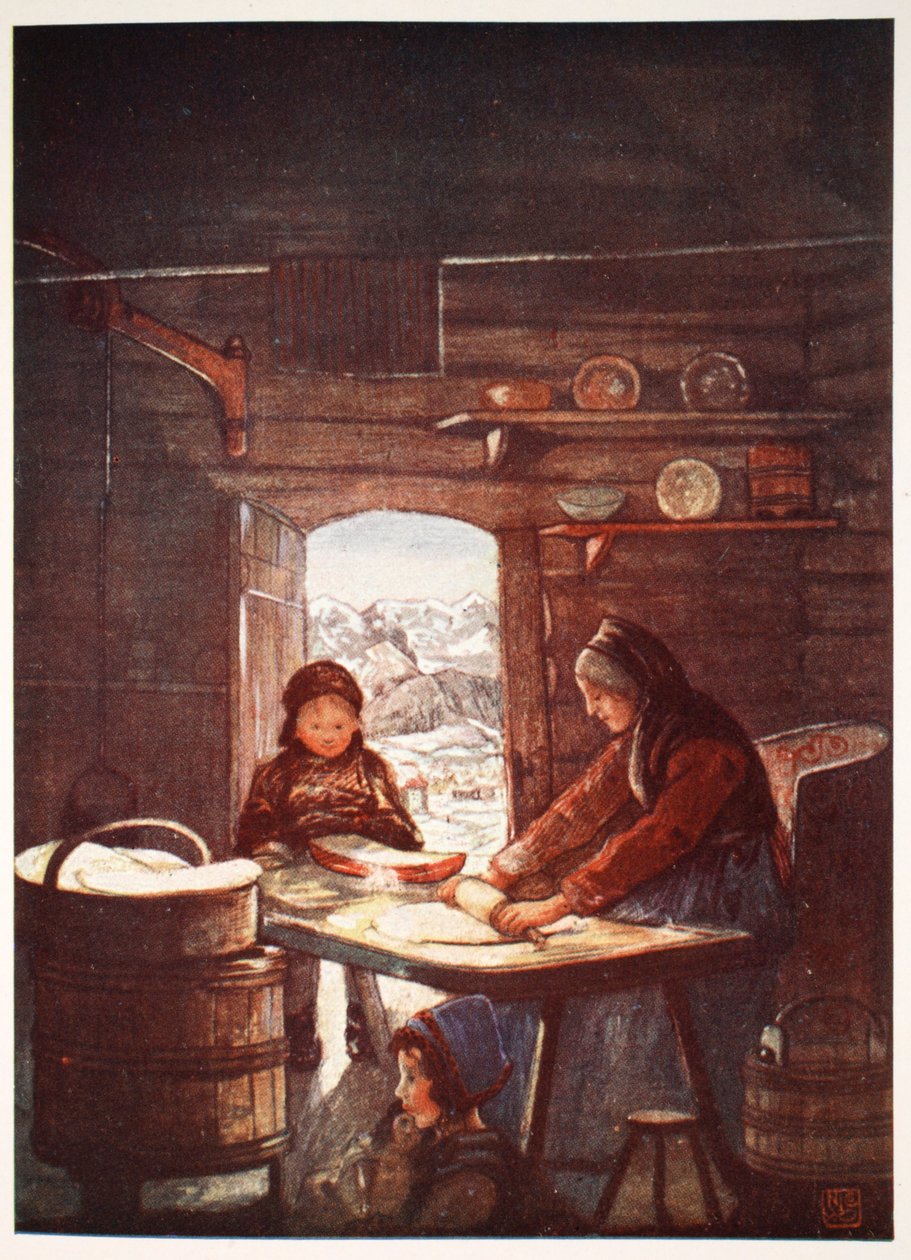 Výroba Flad-Brod: interiér chaty, 1905 od Nico Jungman