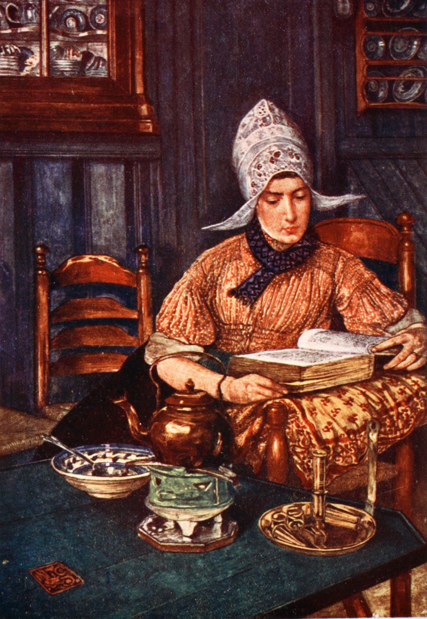 Interiér se ženou čtoucí knihu 1904 od Nico Jungman