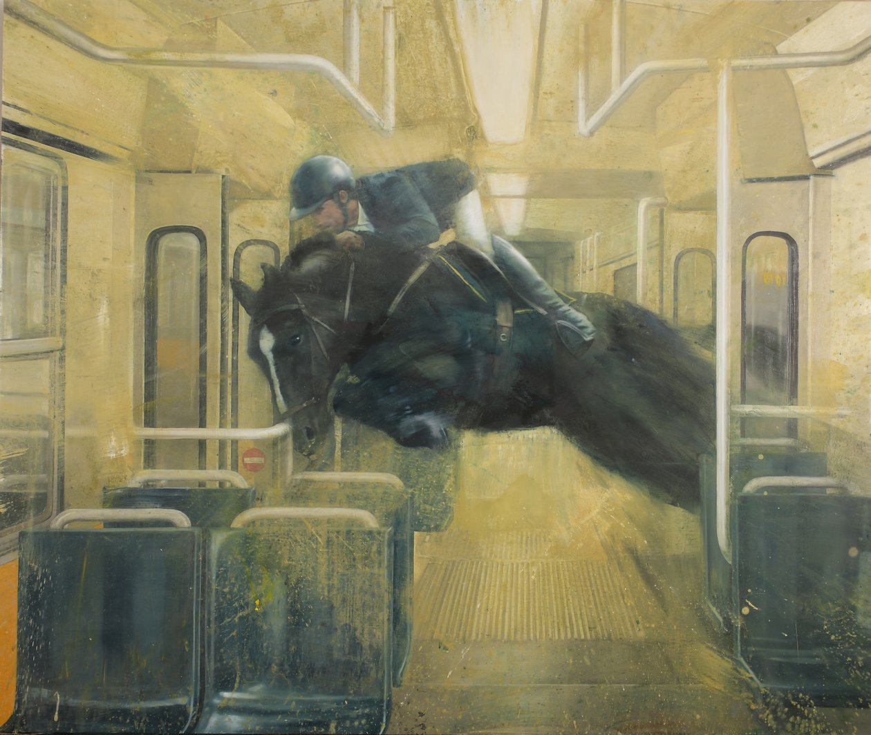 Tramvajový skok, 2015 (olej na plátně) od Nicola Pucci
