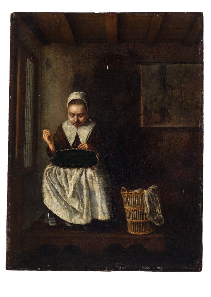 Dívka šití od Nicolaes Maes