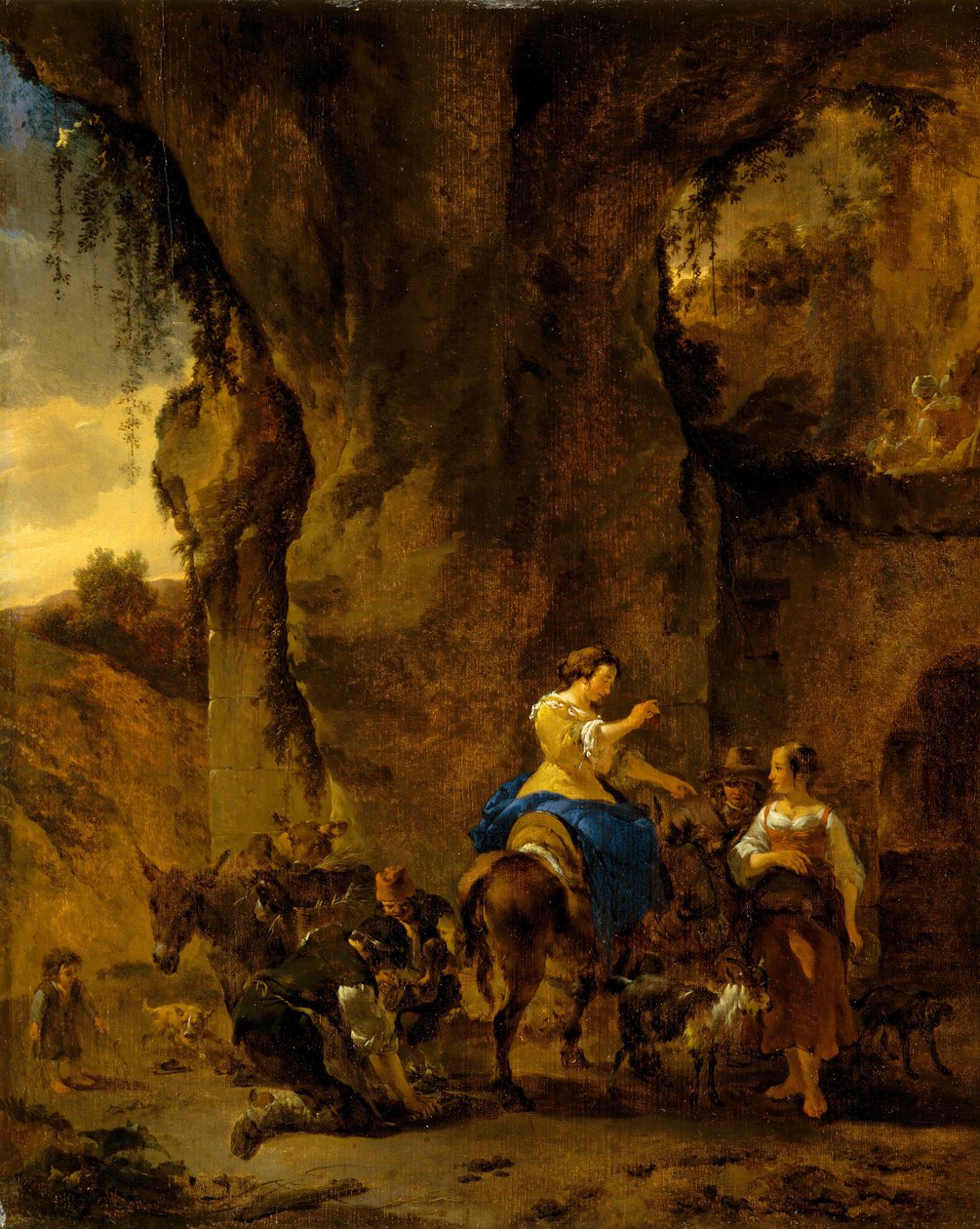 The Country Farrier, počátek 60. let 17. století (olej na dubovém panelu) od Nicolaes Pietersz. Berchem