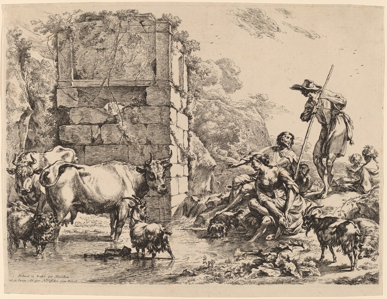 Pití krav, 1680. od Nicolaes Berchem