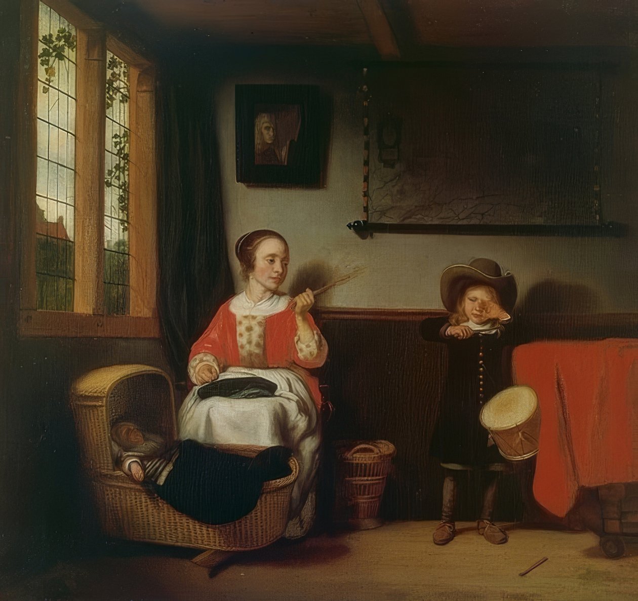 Zlobivý bubeník od Nicolaes Maes