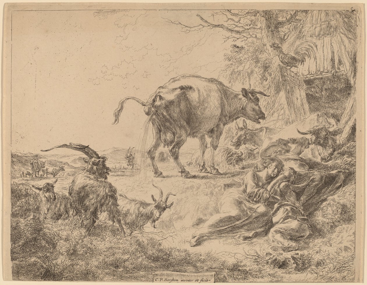 Cow Pissing od Nicolaes Pietersz Berchem