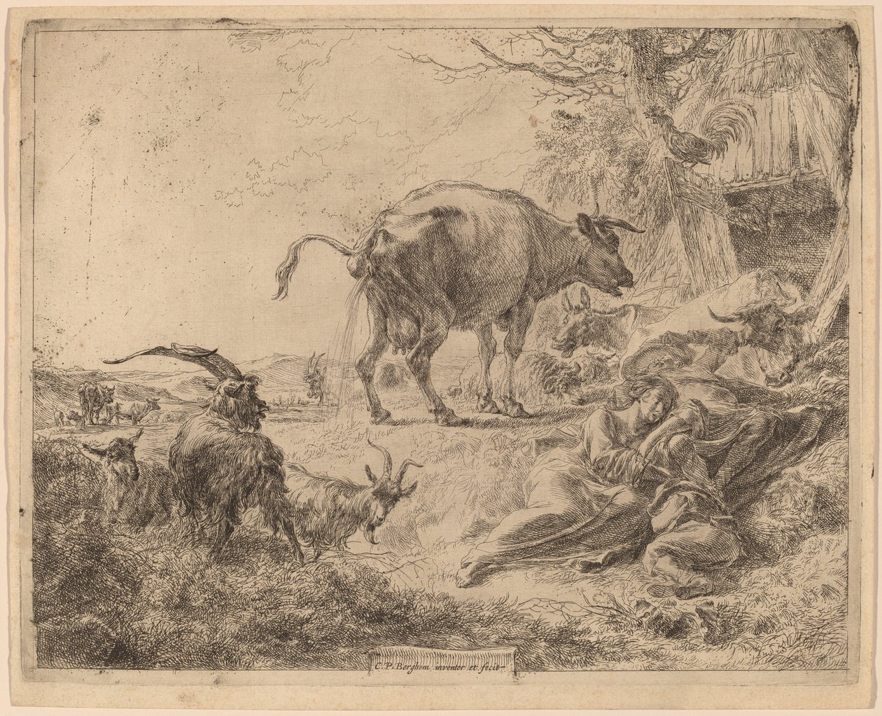 Cow Pissing od Nicolaes Pietersz Berchem