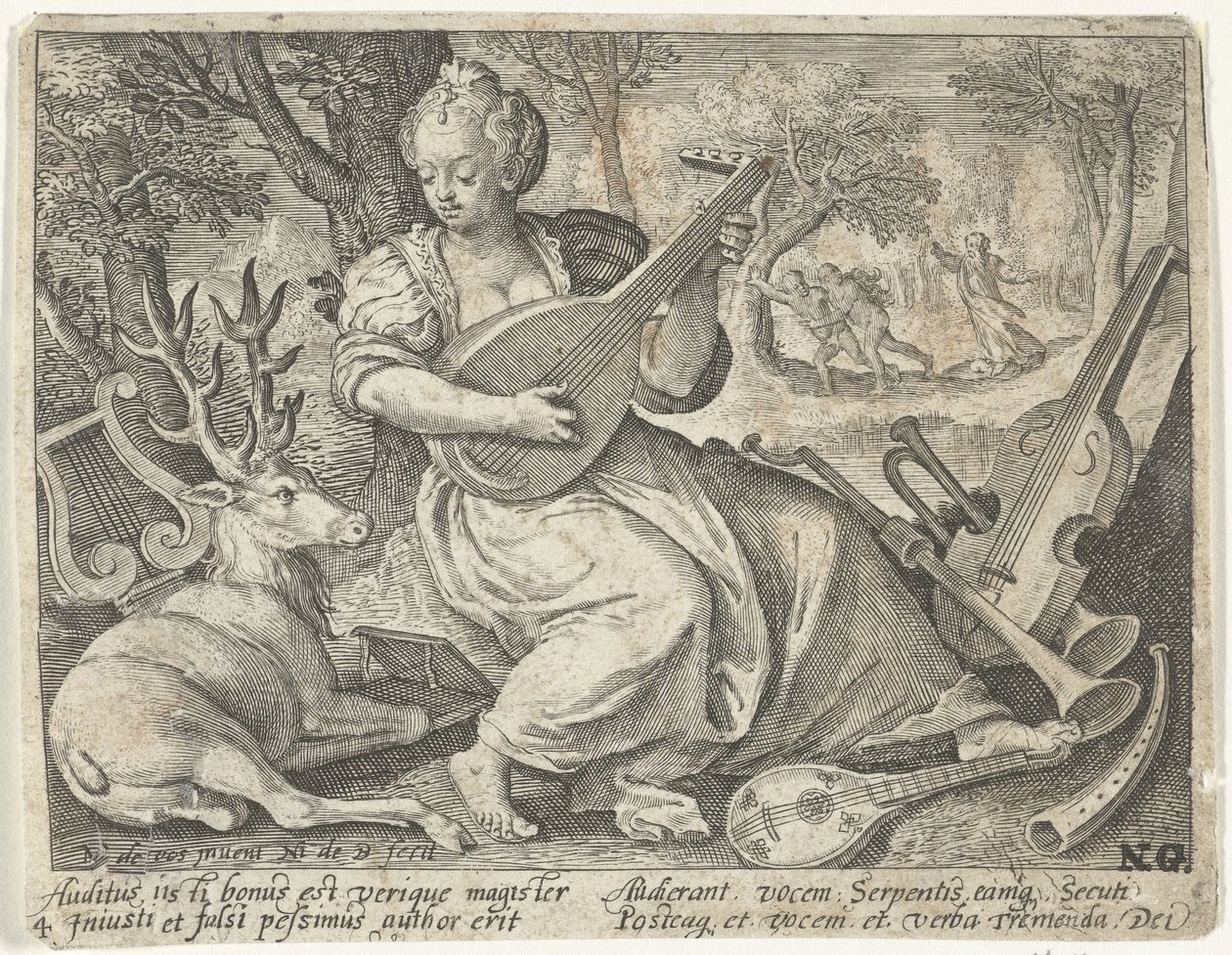 smyslový sluch Pět smyslů (název série) od Nicolaes de Bruyn