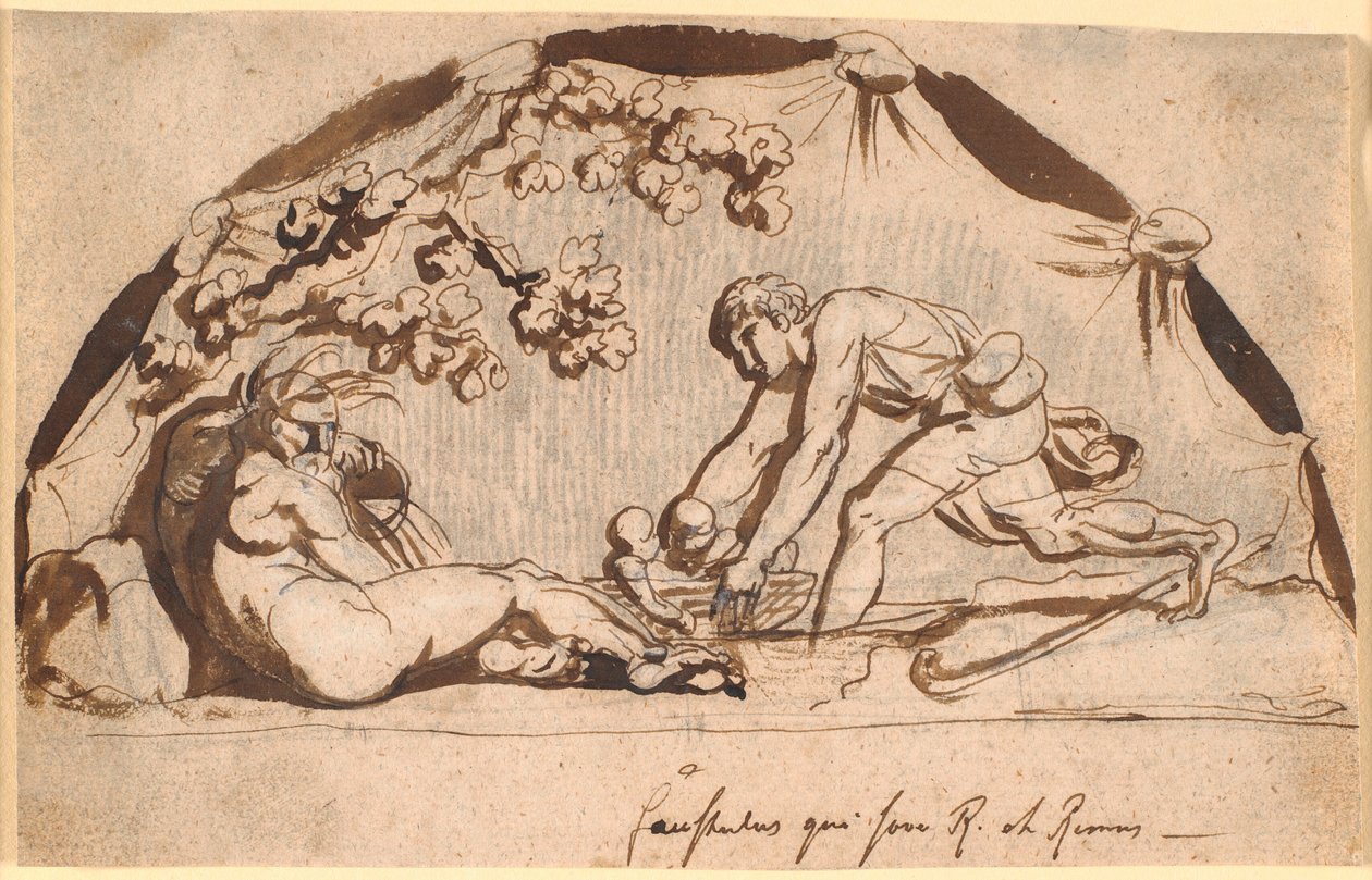 Hledač Hyrden Faustulus Romulus a Remus od Nicolai Abildgaard