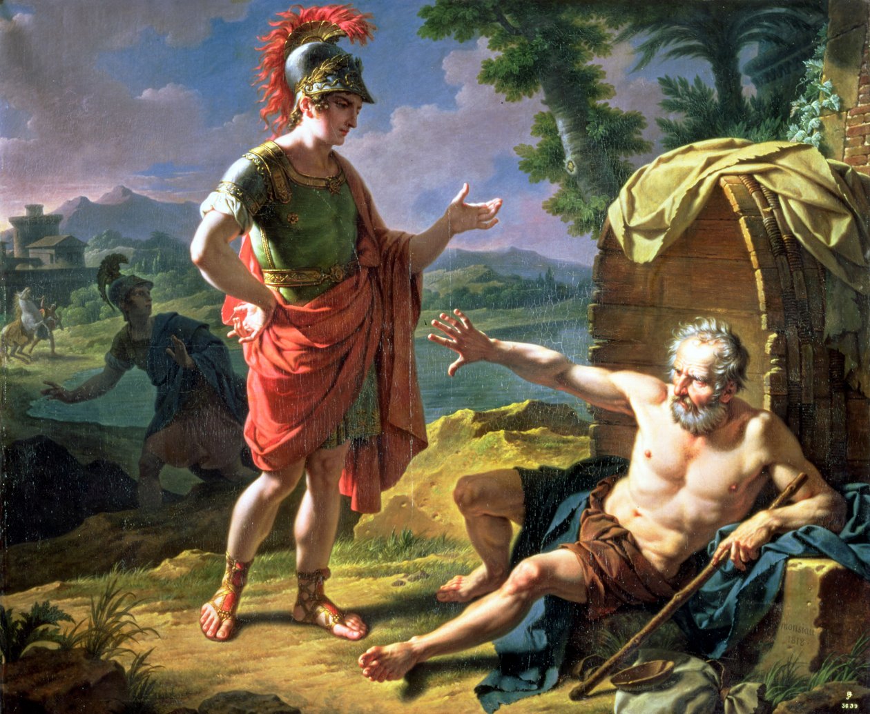 Alexander a Diogenes, 1818 od Nicolas Andre Monsiau