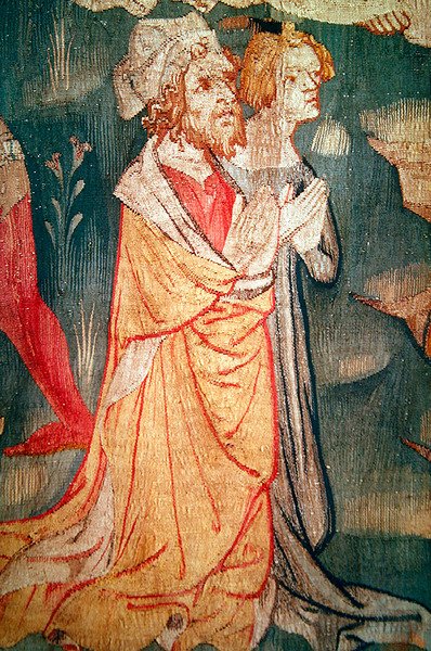 Detail Muže usmrceného zemskou bestií, č. 45 z "Apokalypsy z Angers", 1373-87 od Nicolas Bataille