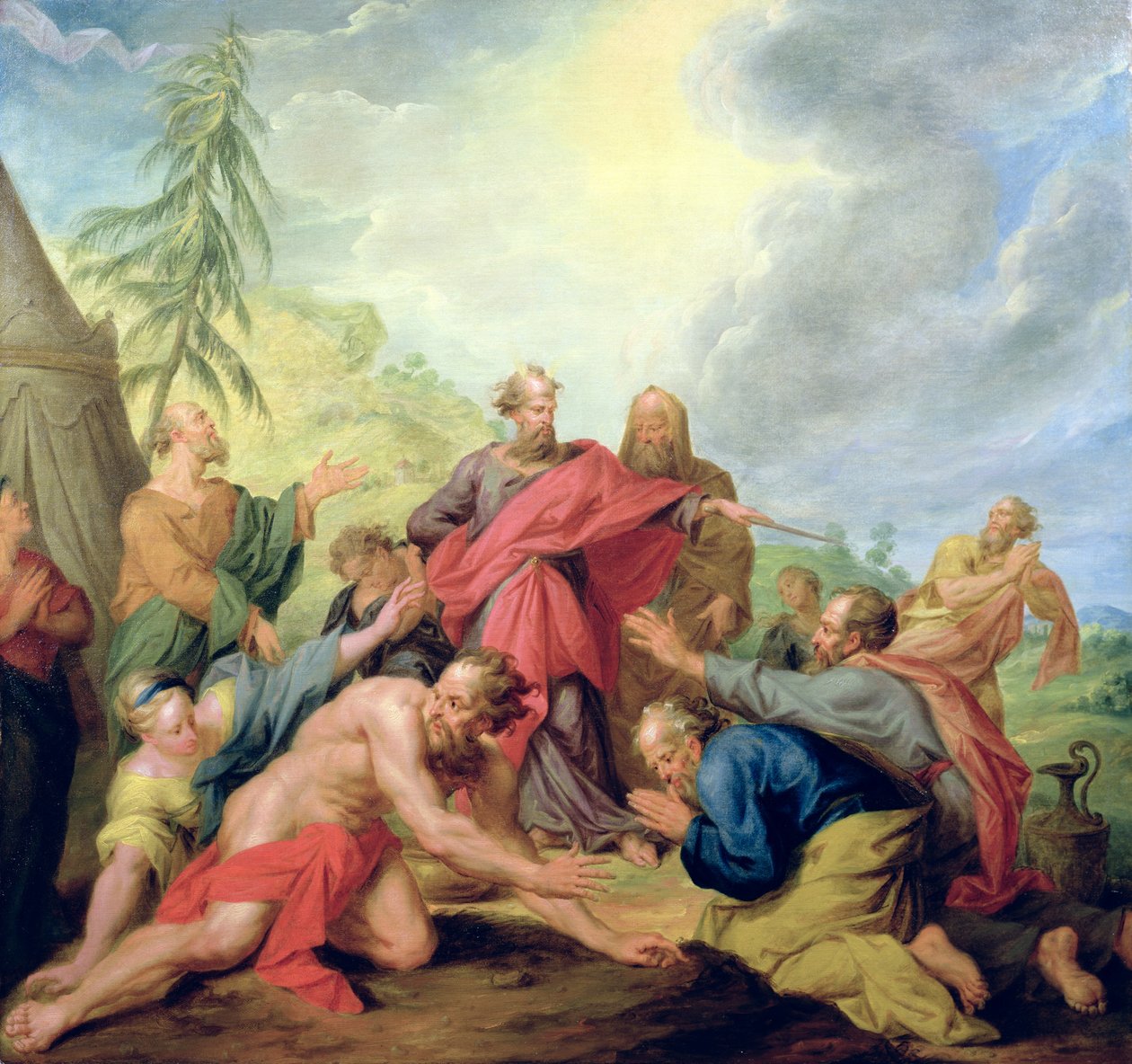 Mojžíš udeřil do skály od Nicolas Bertin