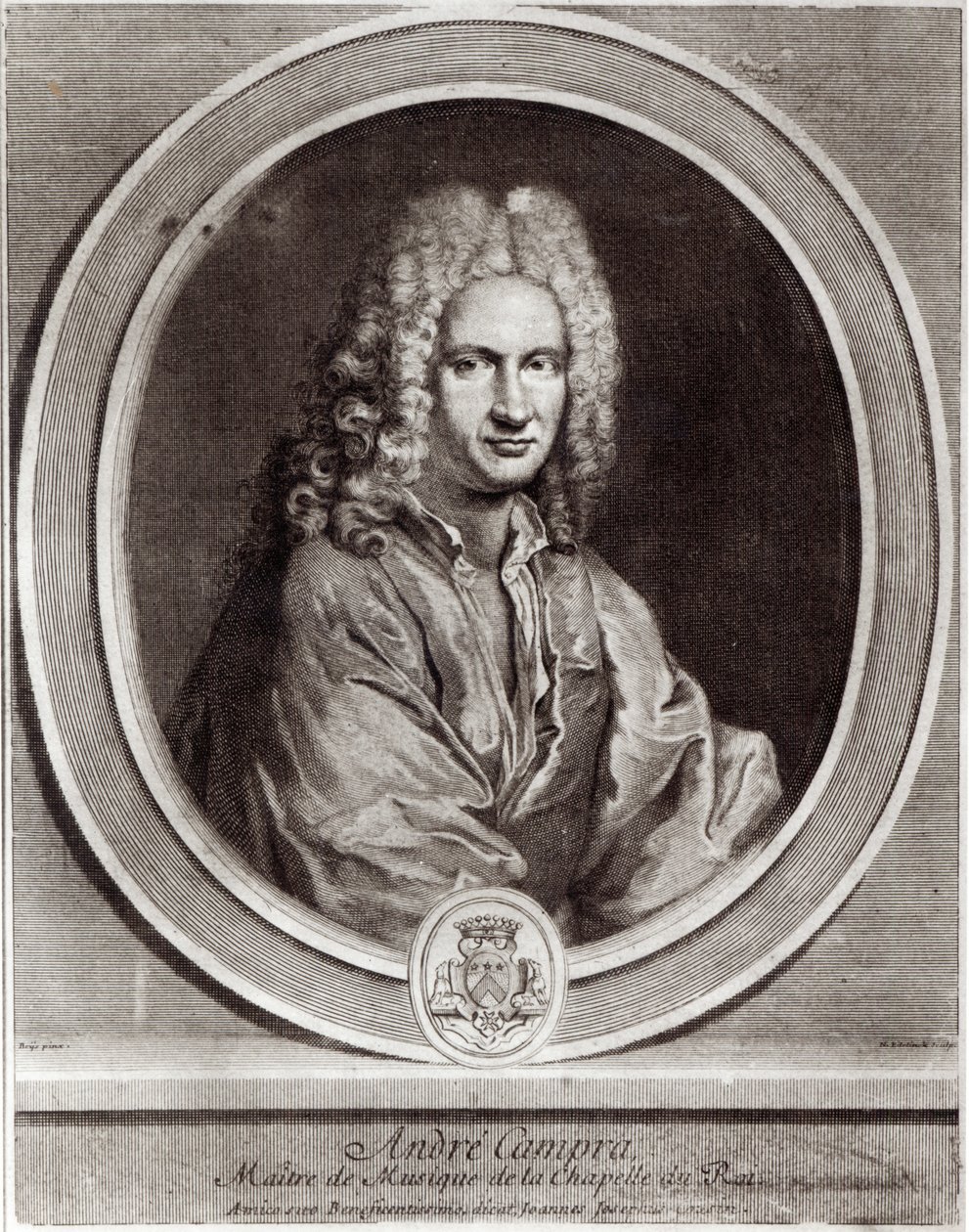 Portrét Andre Campra (1660-1744) od Nicolas Etienne Edelinck