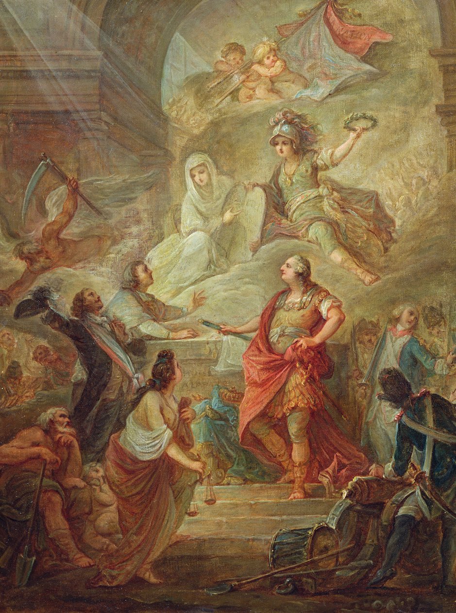 Ludvík XVI. (1754-93) přísahal věrnost ústavě na oltář vlasti od Nicolas Guy Brenet
