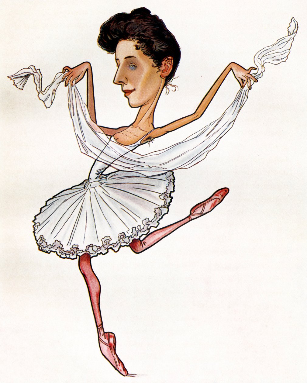 Anna Pavlova karikatura od od Nicolas Legat