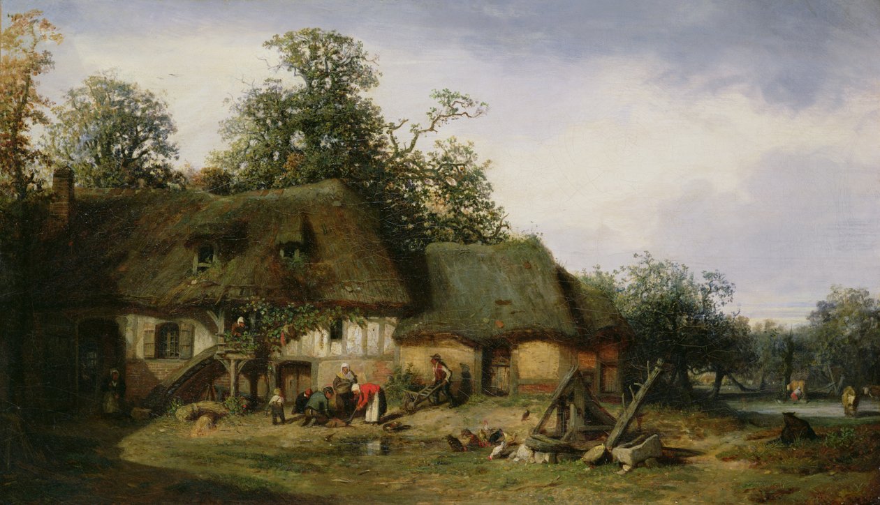 Farma v Normandii od Nicolas Louis Cabat