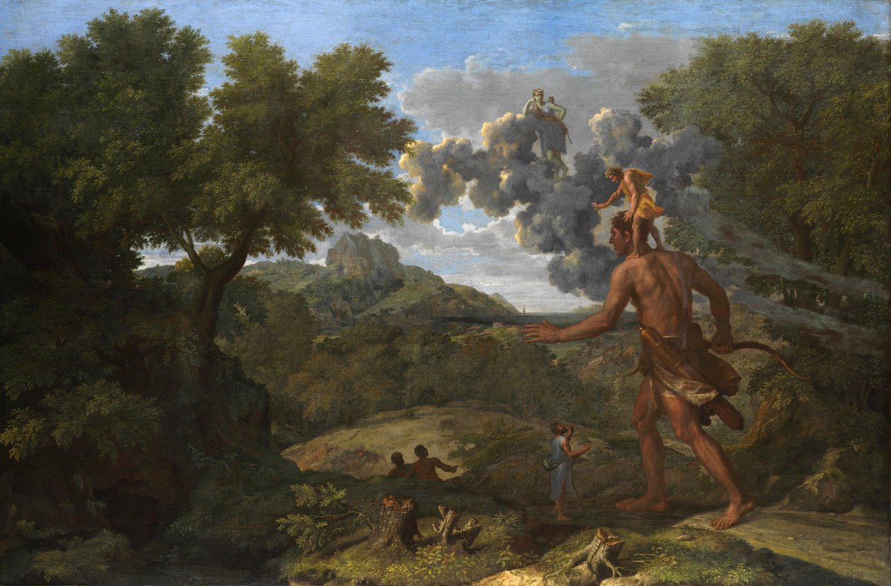 Slepý Orion hledá vycházející slunce, 1658 od Nicolas Poussin