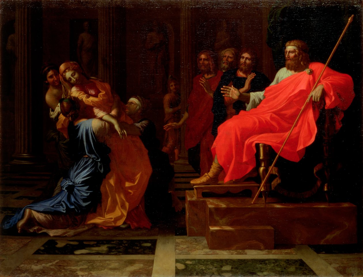 Ester před Ahasverem, koncem 50. let 17. století od Nicolas Poussin