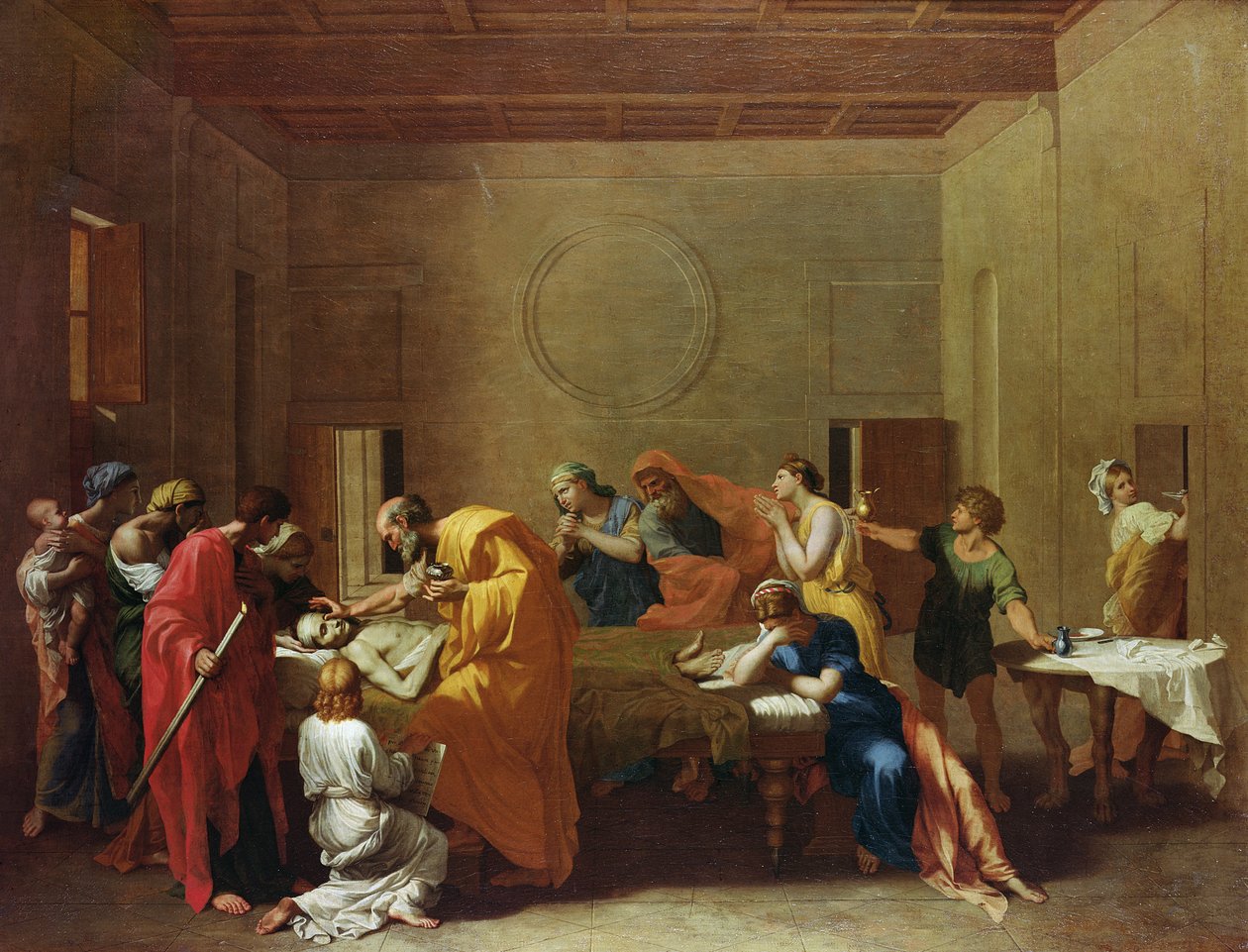 Extrémní pomazání, kolem 1637-40 od Nicolas Poussin