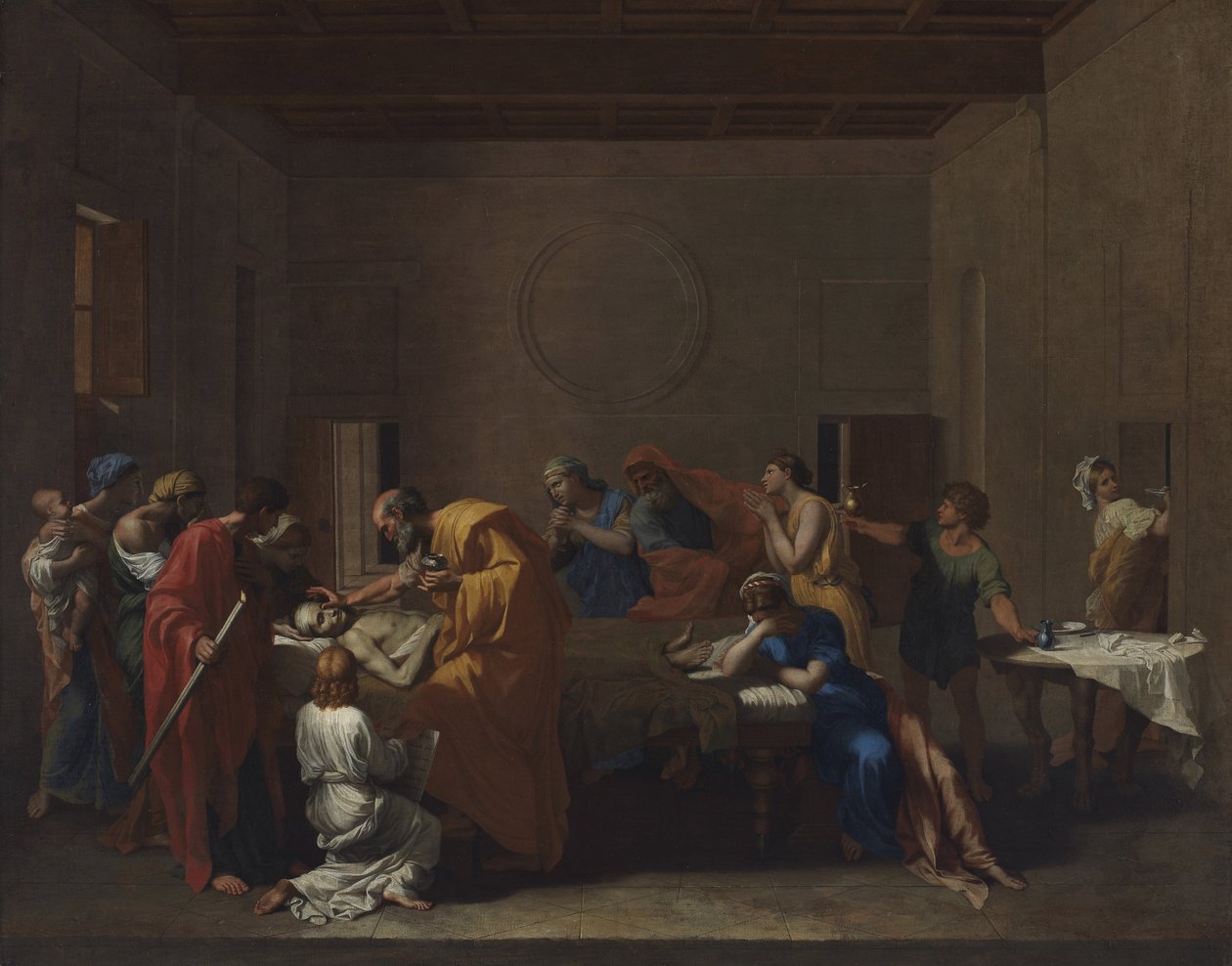 Extrémní pomazání, ze „Sedmi svátostí“, 1638-40 od Nicolas Poussin
