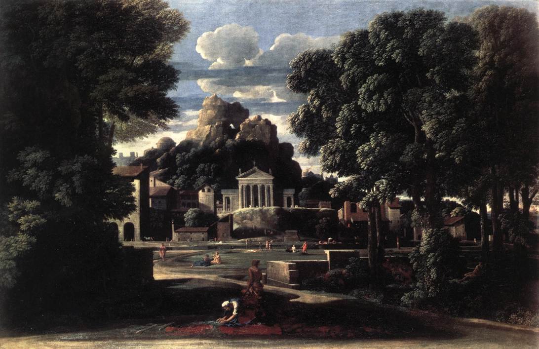 Krajina se shromážděním popela Phocion jeho vdovou od Nicolas Poussin