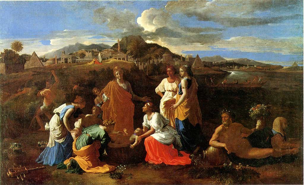 Mojžíš zachránil před vodami od Nicolas Poussin