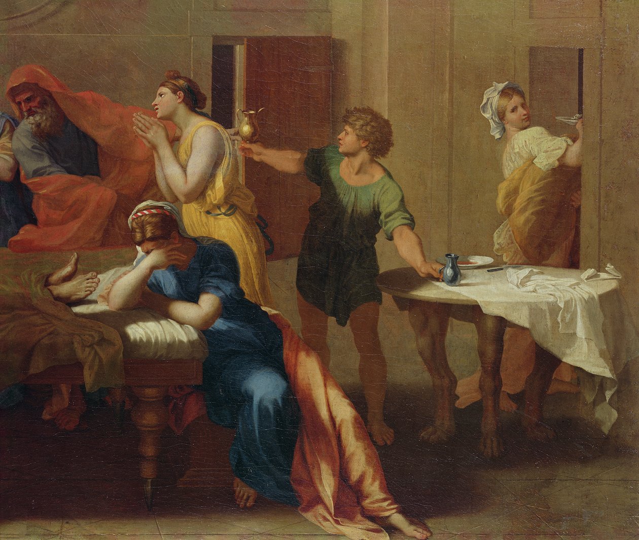 Předávání oleje, detail z "Extrémního pomazání" (viz 282068) od Nicolas Poussin