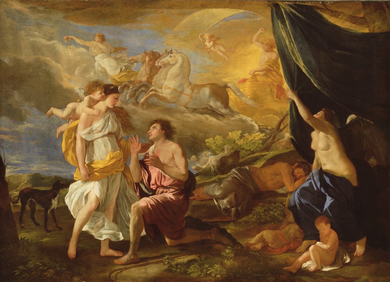 Selene a Endymion, kolem 1630 od Nicolas Poussin