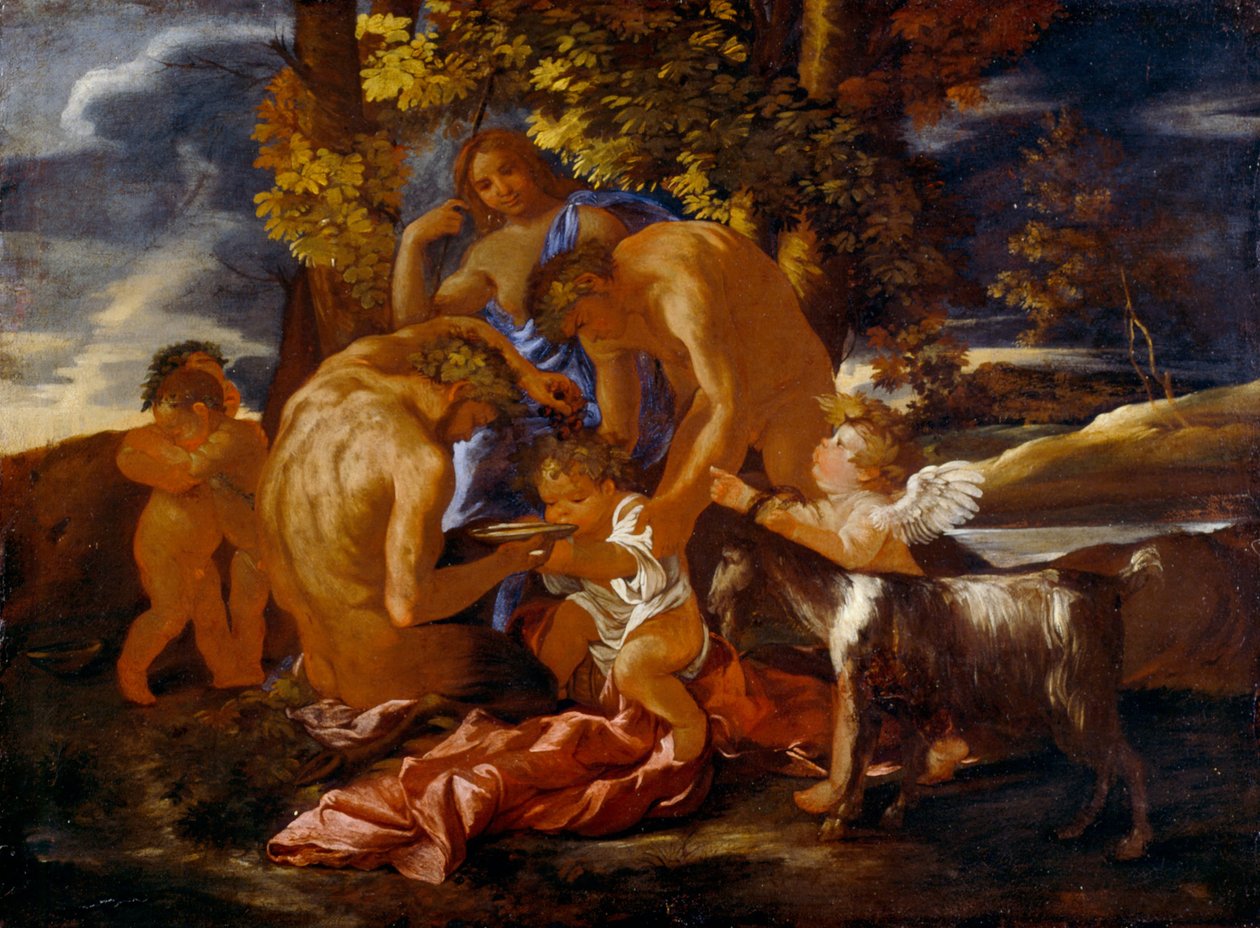 Vychovávání Bakchus od Nicolas Poussin