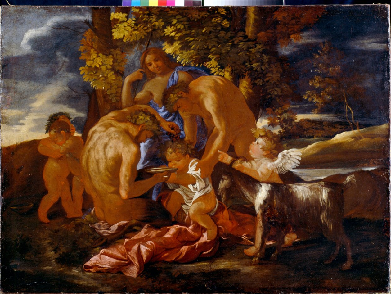 Vychovávání Bakchus od Nicolas Poussin