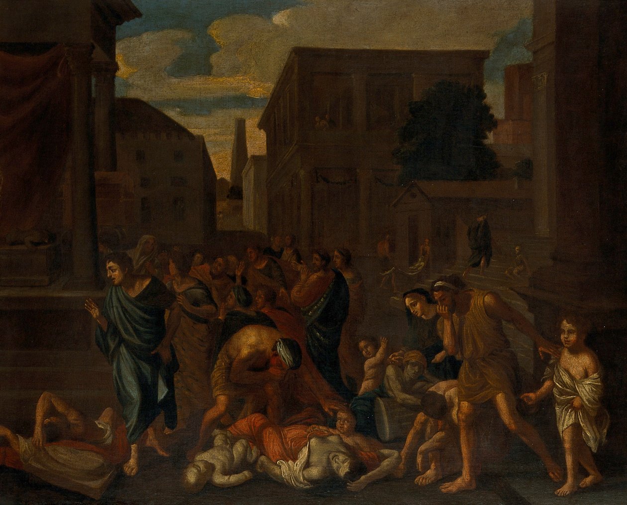 Mor Pelištejců v Ašdodu od Nicolas Poussin
