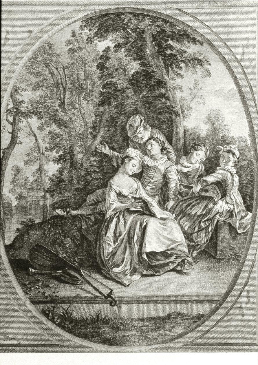 Hudební třída (rytina) od Nicolas (after) Lancret