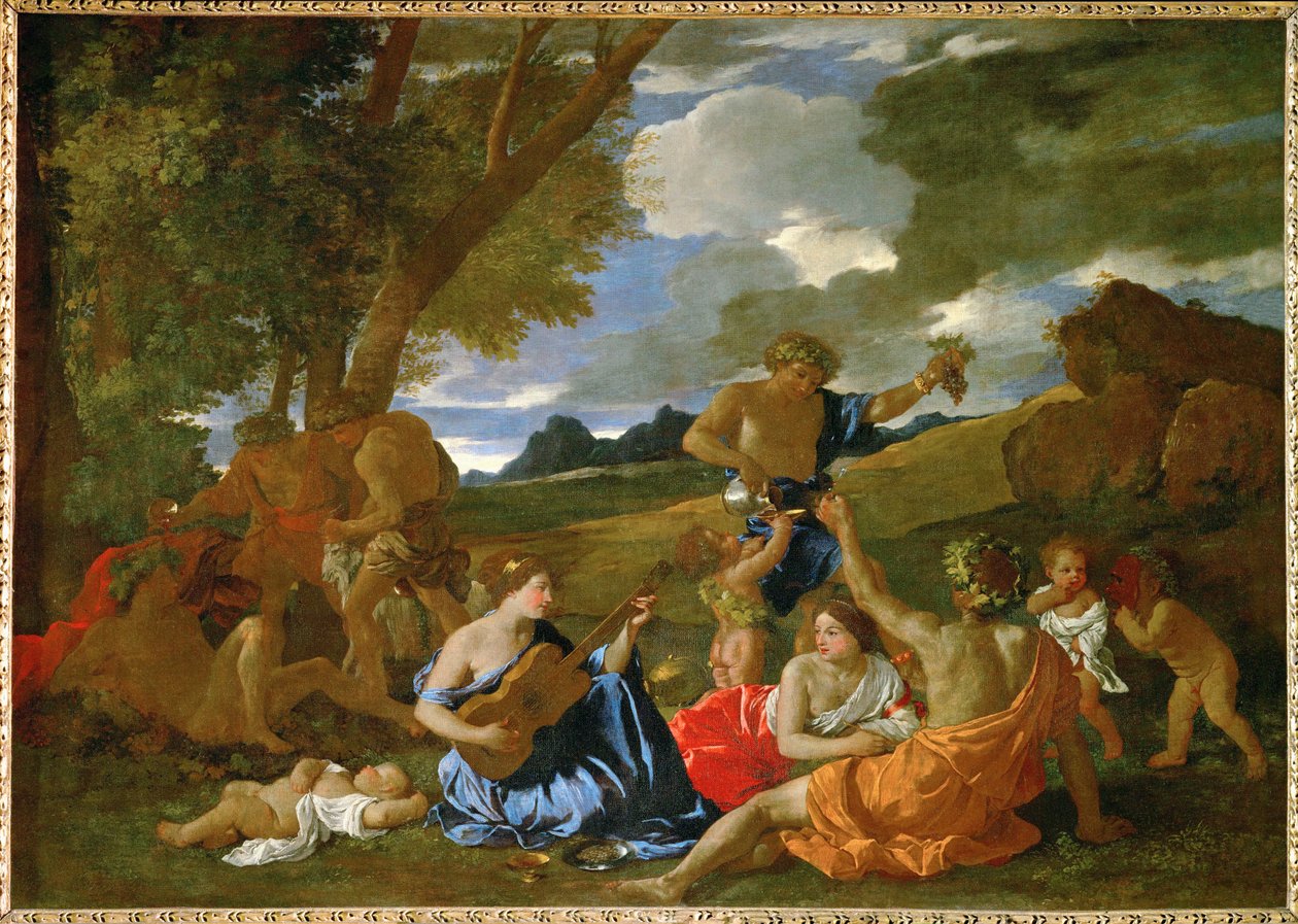 Le Grand Bacchanal ... od Nicolas (attr.to) Poussin