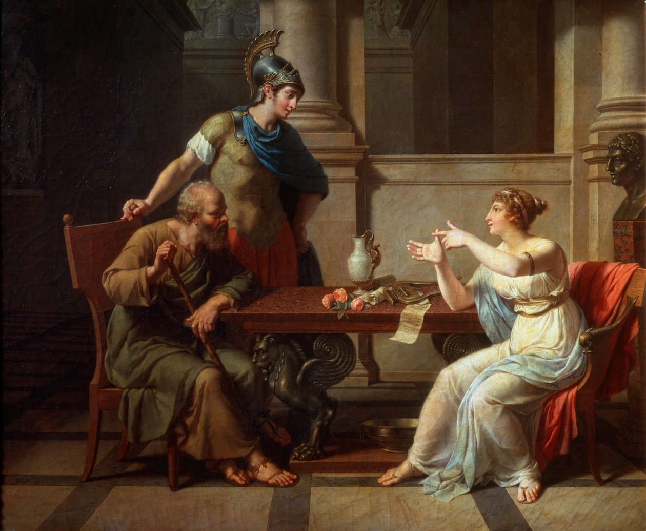 Sokrates a Alkibiades v Aspasii, 1801. od Nicolas Andre Monsiau