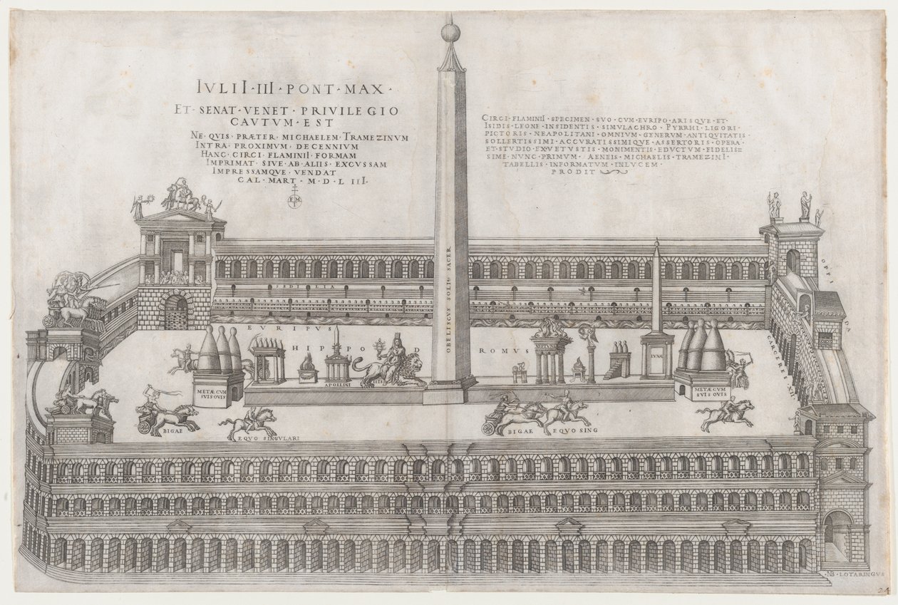 Zrcadlo římské velkoleposti: Circus Flaminius, 1553., 1553. od Nicolas Beatrizet