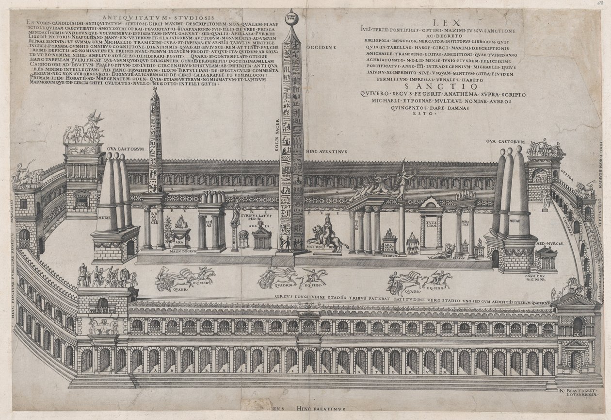 Zrcadlo římské velkoleposti: Circus Maximus, 1553., 1553. od Nicolas Beatrizet