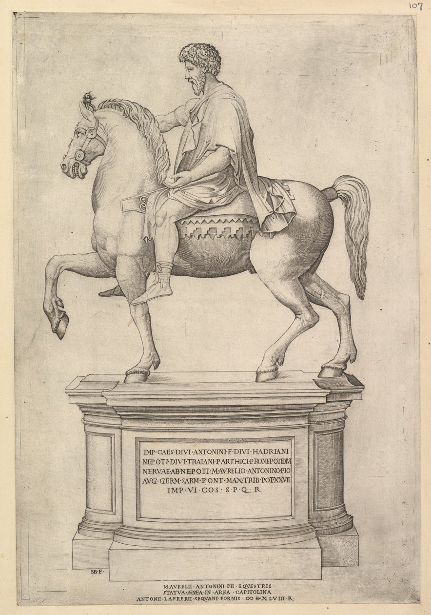 Zrcadlo římské velkoleposti: Marcus Aurelius, 16. století. od Nicolas Beatrizet